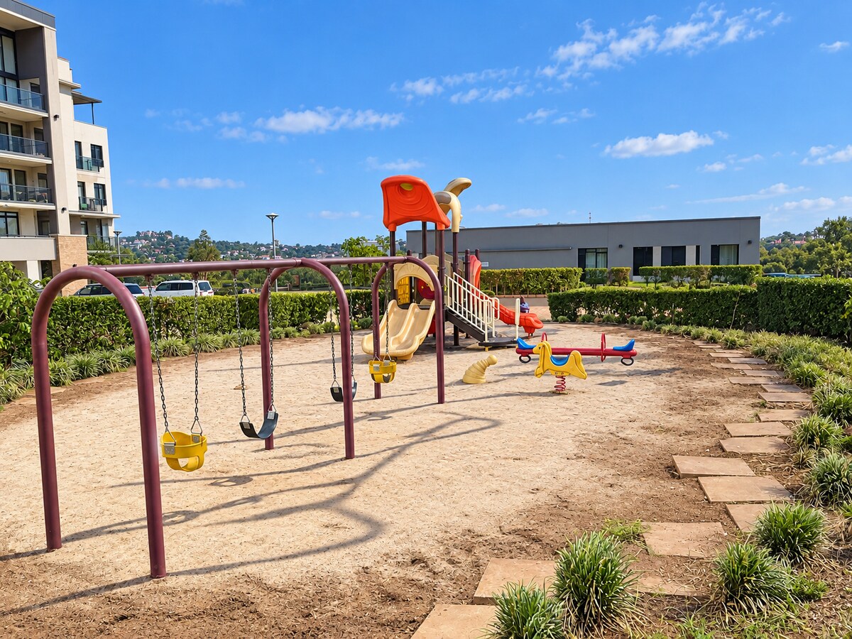 Landscaped estate playground and gardens