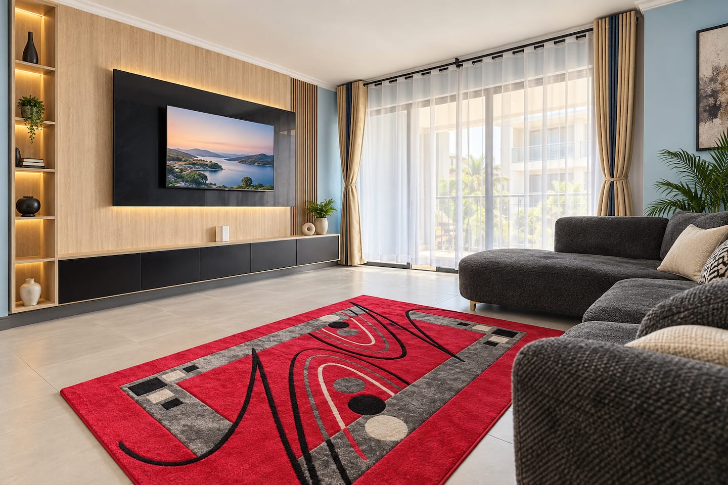 Serene Solana apartment lounge