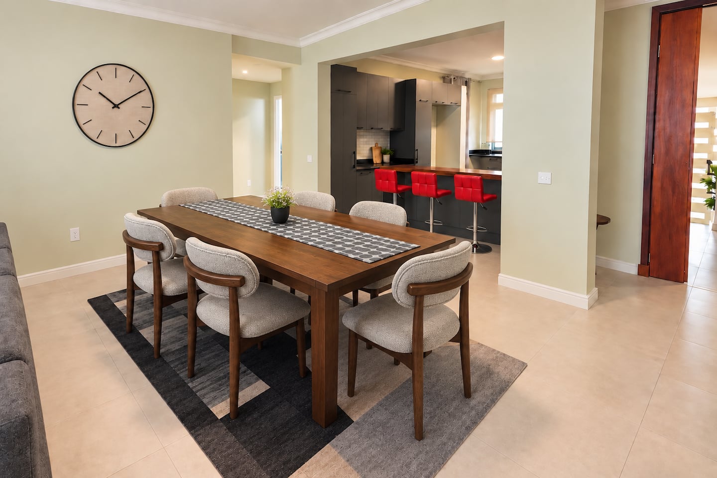 Dining area beside the open kitchen